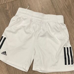 Adidas White Shorts with Black Stripes